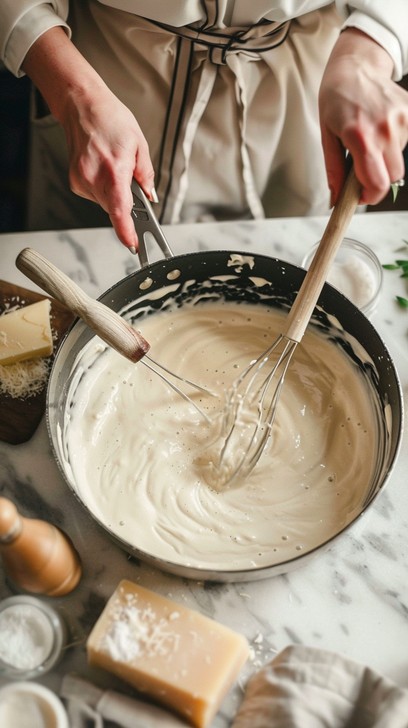 Making the Alfredo Sauce