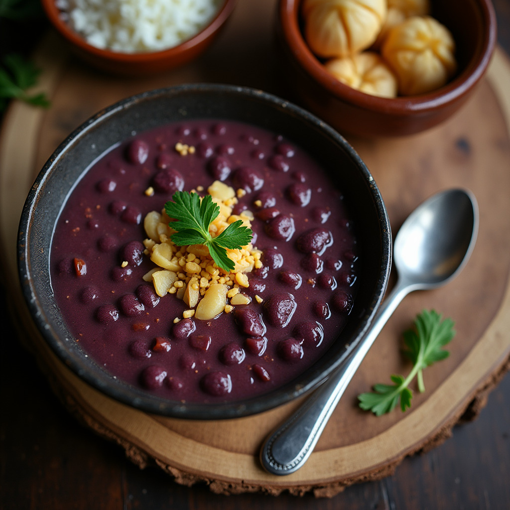  purple black bean soup