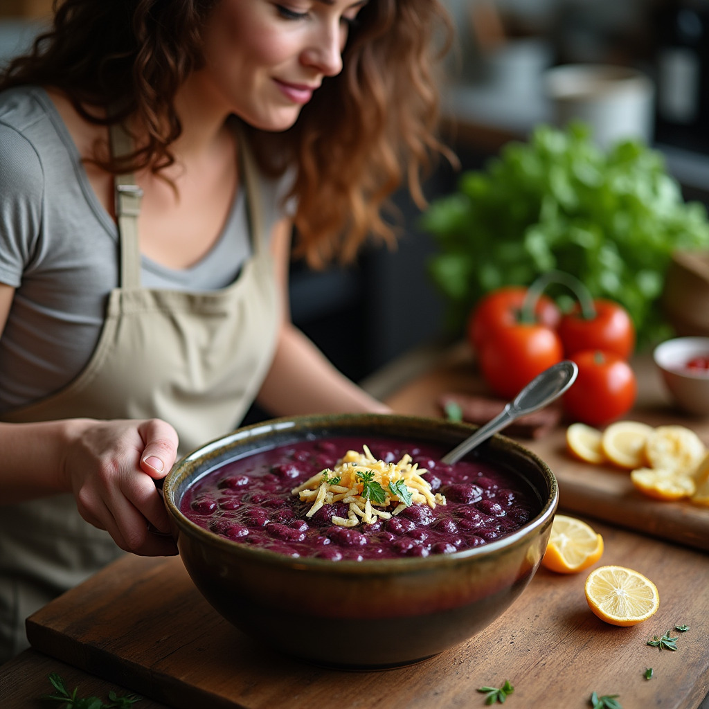  purple black bean soup